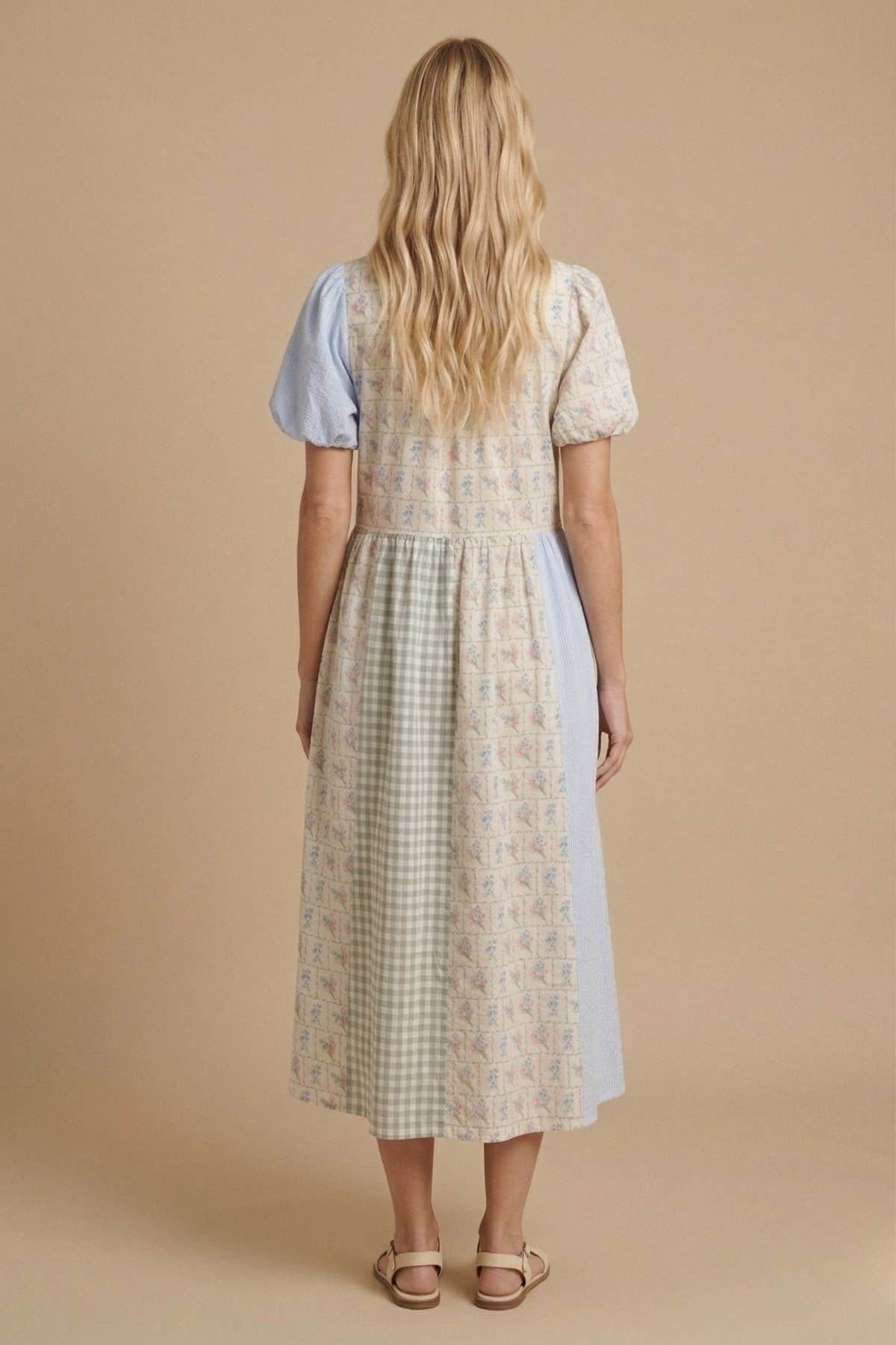 Meadow Patchwork Midi Dress