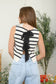 Stripe Back Tie Knit Top