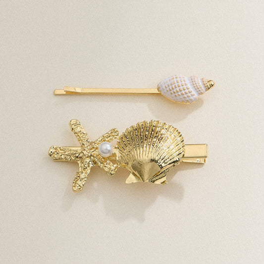 Seashell & Starfish Clip Set