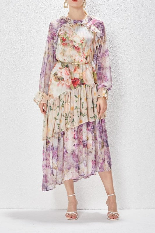 Eve Ruffle Maxi in Bloom