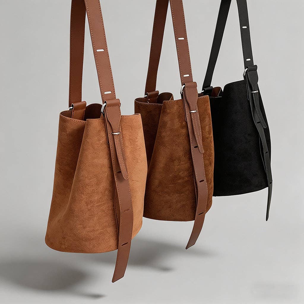 Serenity Vintage Suede Bucket Bag