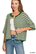 Striped Wool-Blend Cardigan