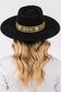 Embroidered Strap Fedora Hat