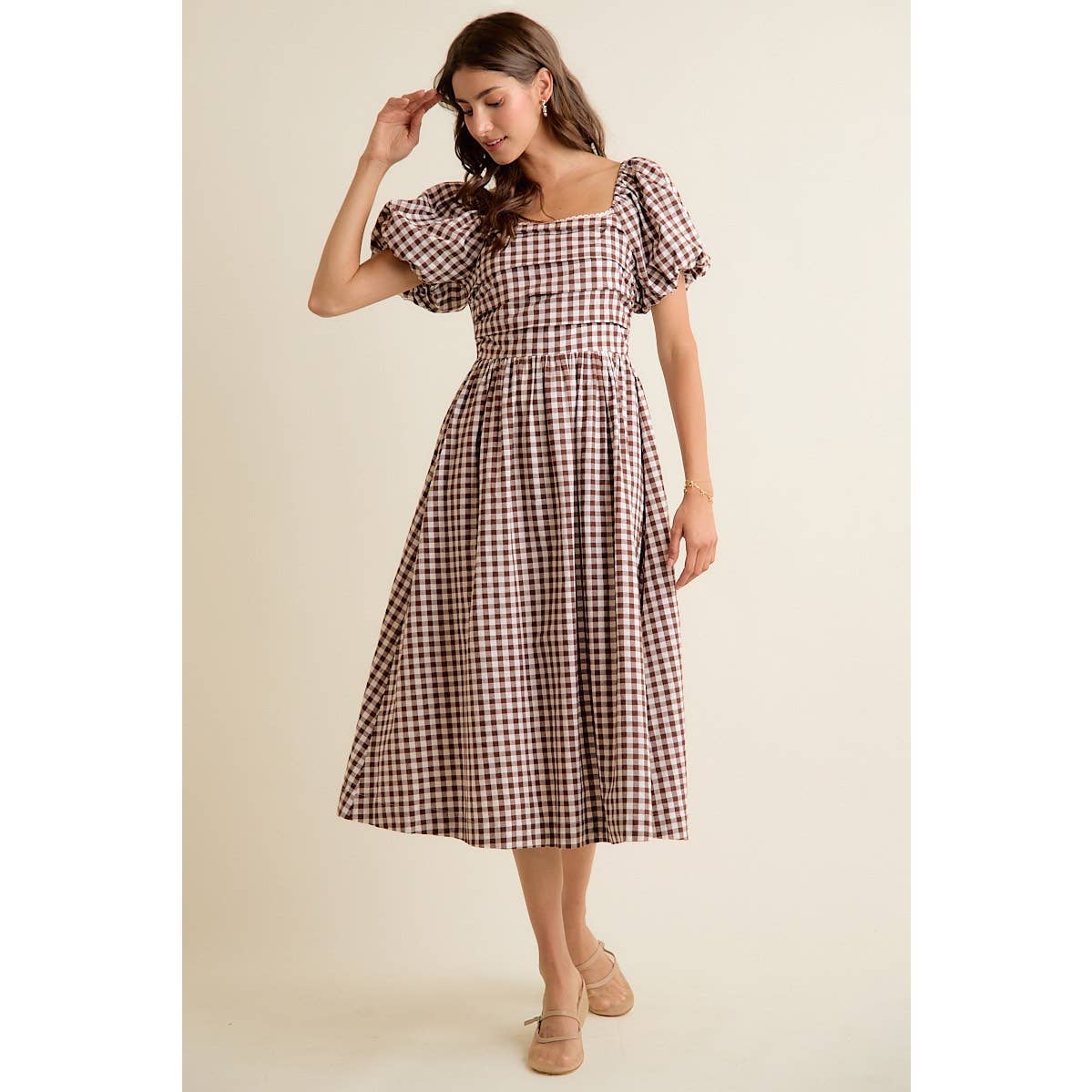Eloise Gingham Midi Dress
