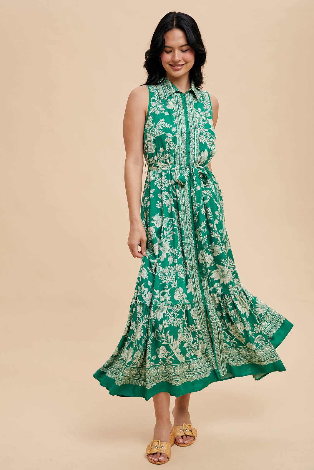 Coastal Muse Belted Midi Dress