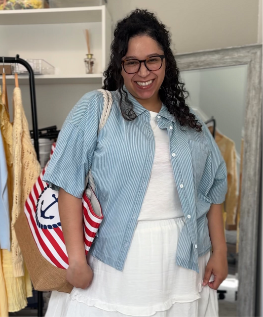 Oversized Chambray Top