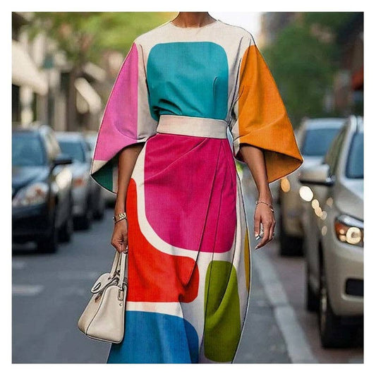 Modern Geometric Maxi Dress