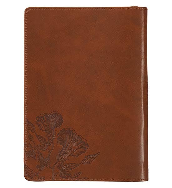 Amazing Grace Natural Canvas & Brown Faux Leather Journal