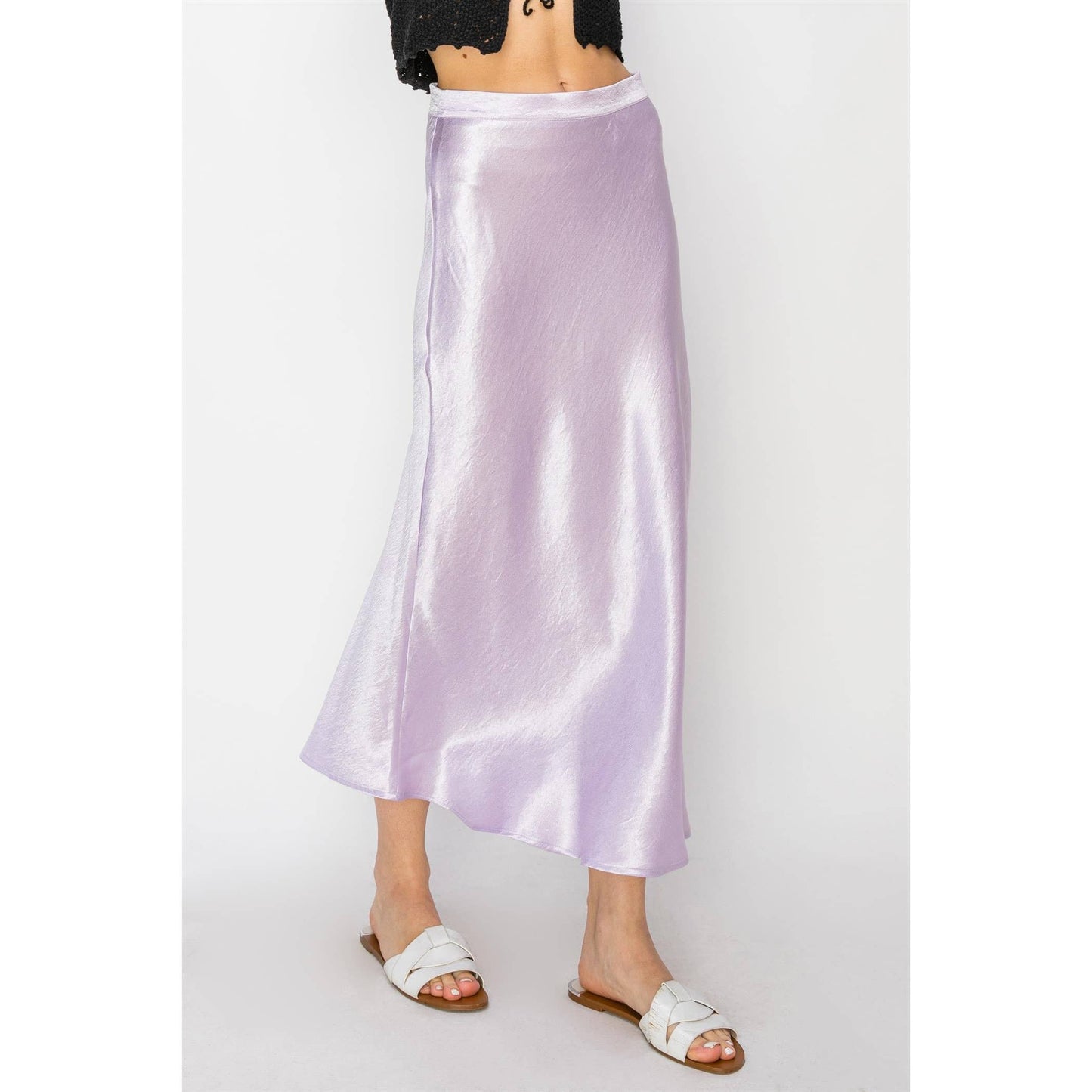 Satin Midi Skirt