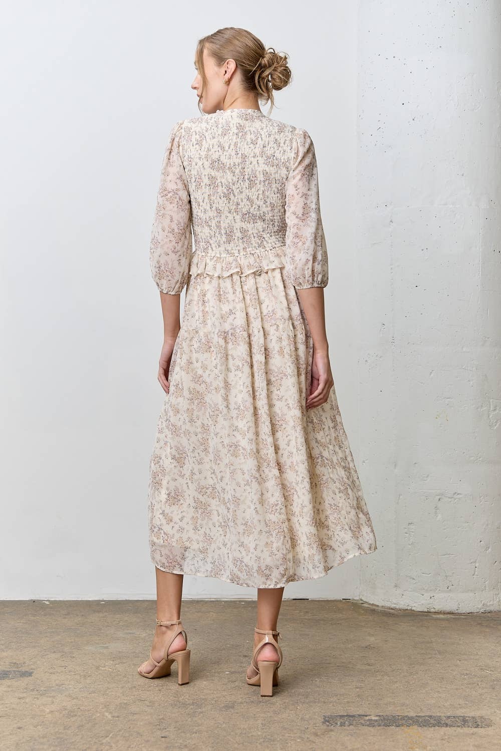 Cream Bloom Maxi Dress