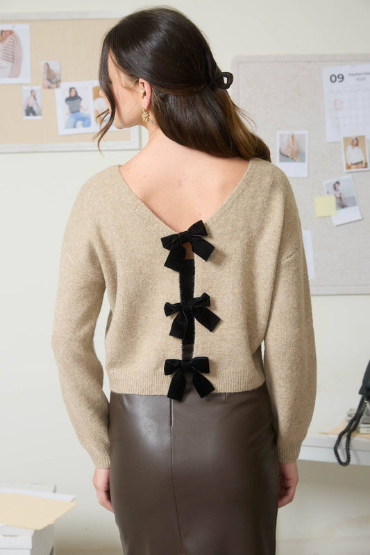 Back Bow Knit Sweater