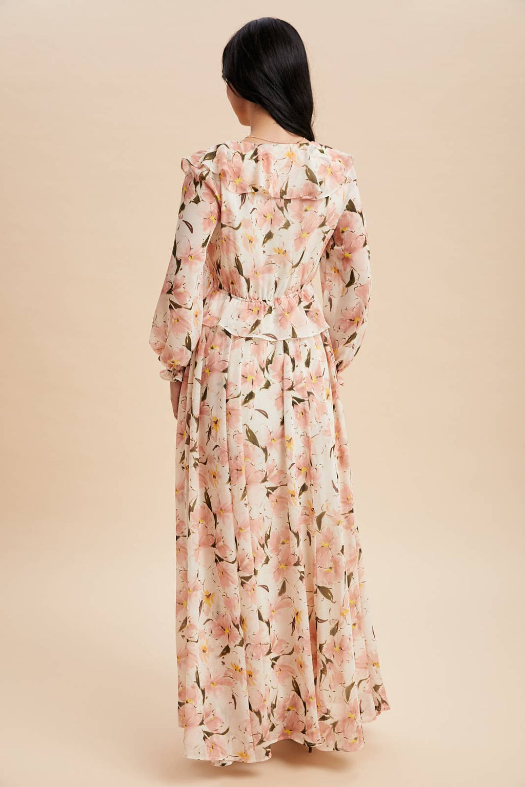 Petal Veil Maxi Dress