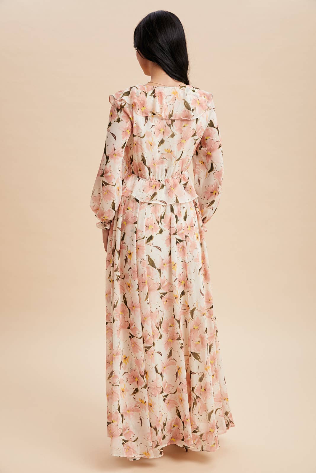 Petal Veil Maxi Dress