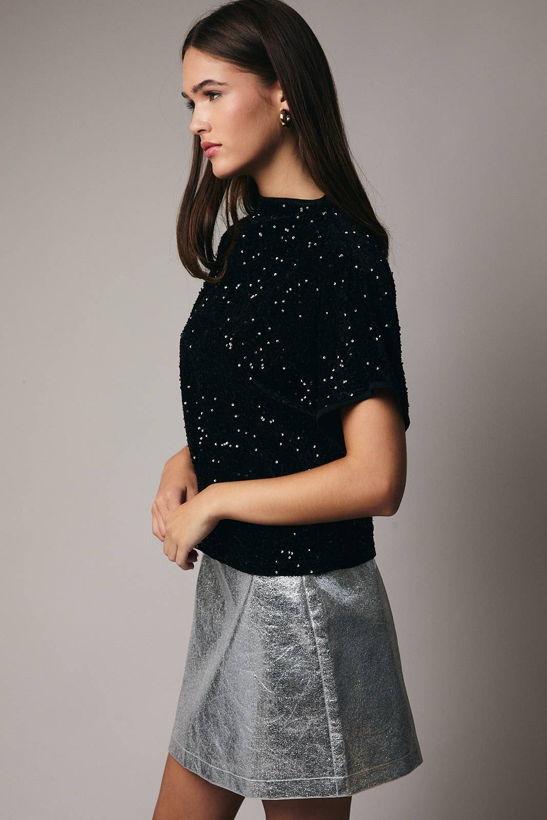 Sequin Velvet Top