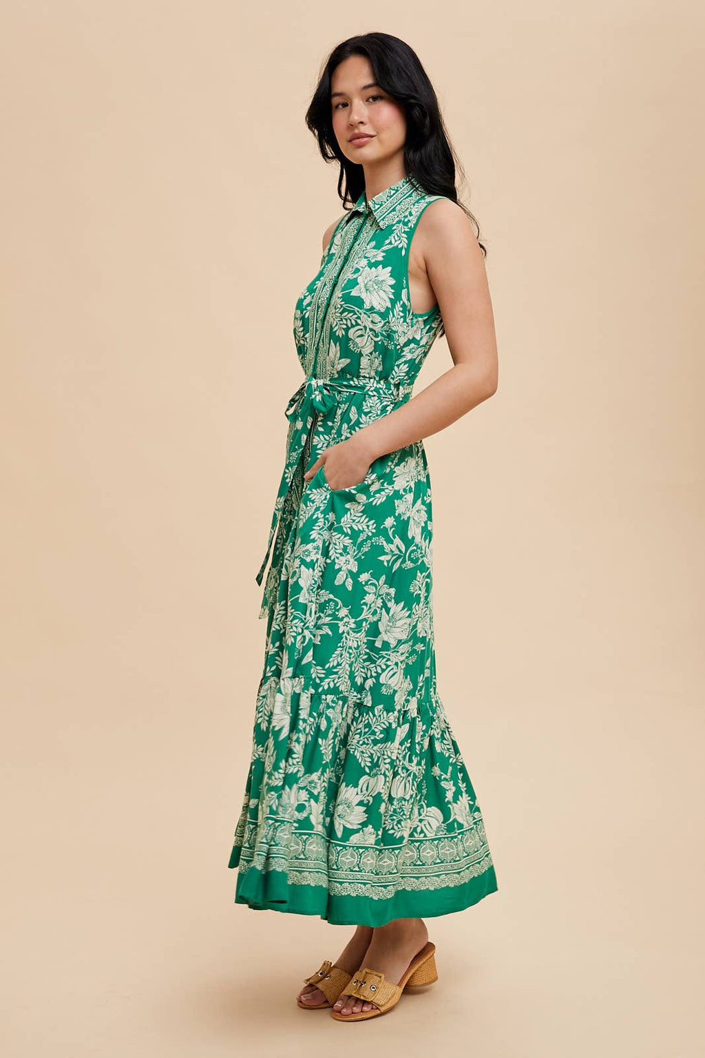 Coastal Muse Belted Midi Dress