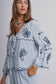 Shell Embroidered Tie Top