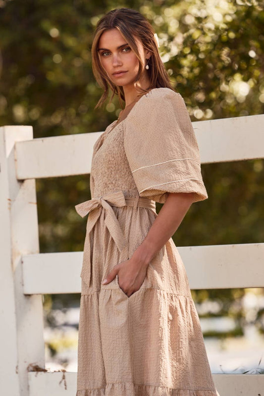 Marie Smocked Midi Dress