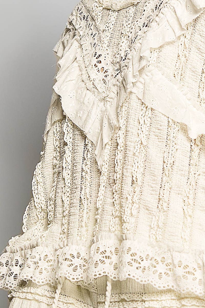 Eyelet Ruffle Knit Top