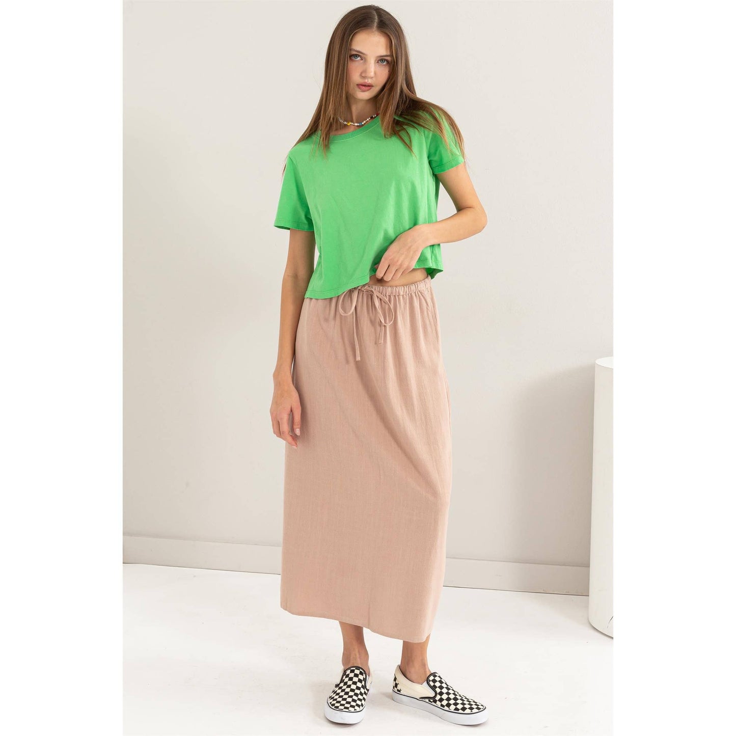 Linen Midi Skirt