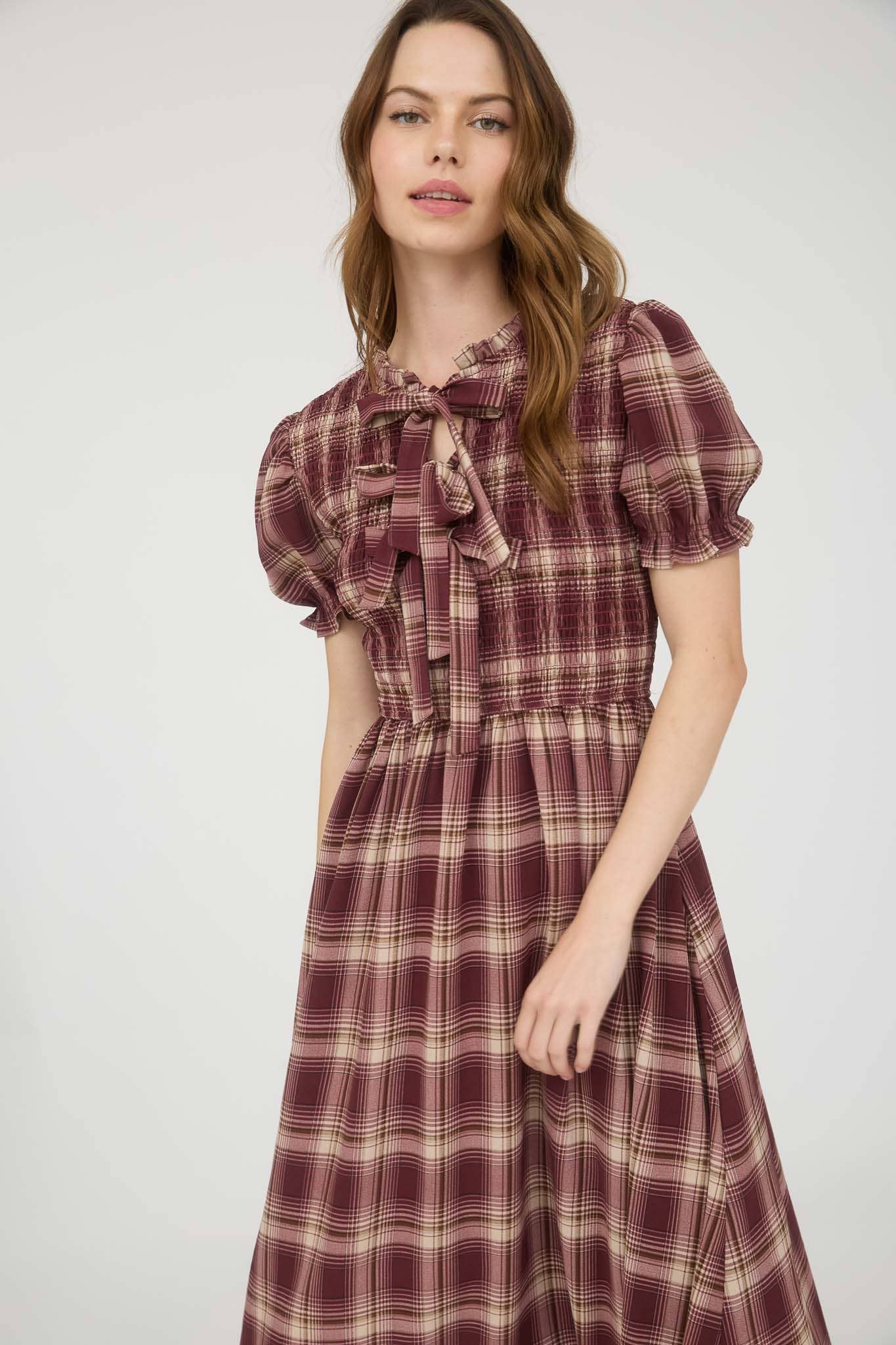 Lila Plaid Dress