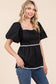 Wavy Piping Detailed Babydoll Top