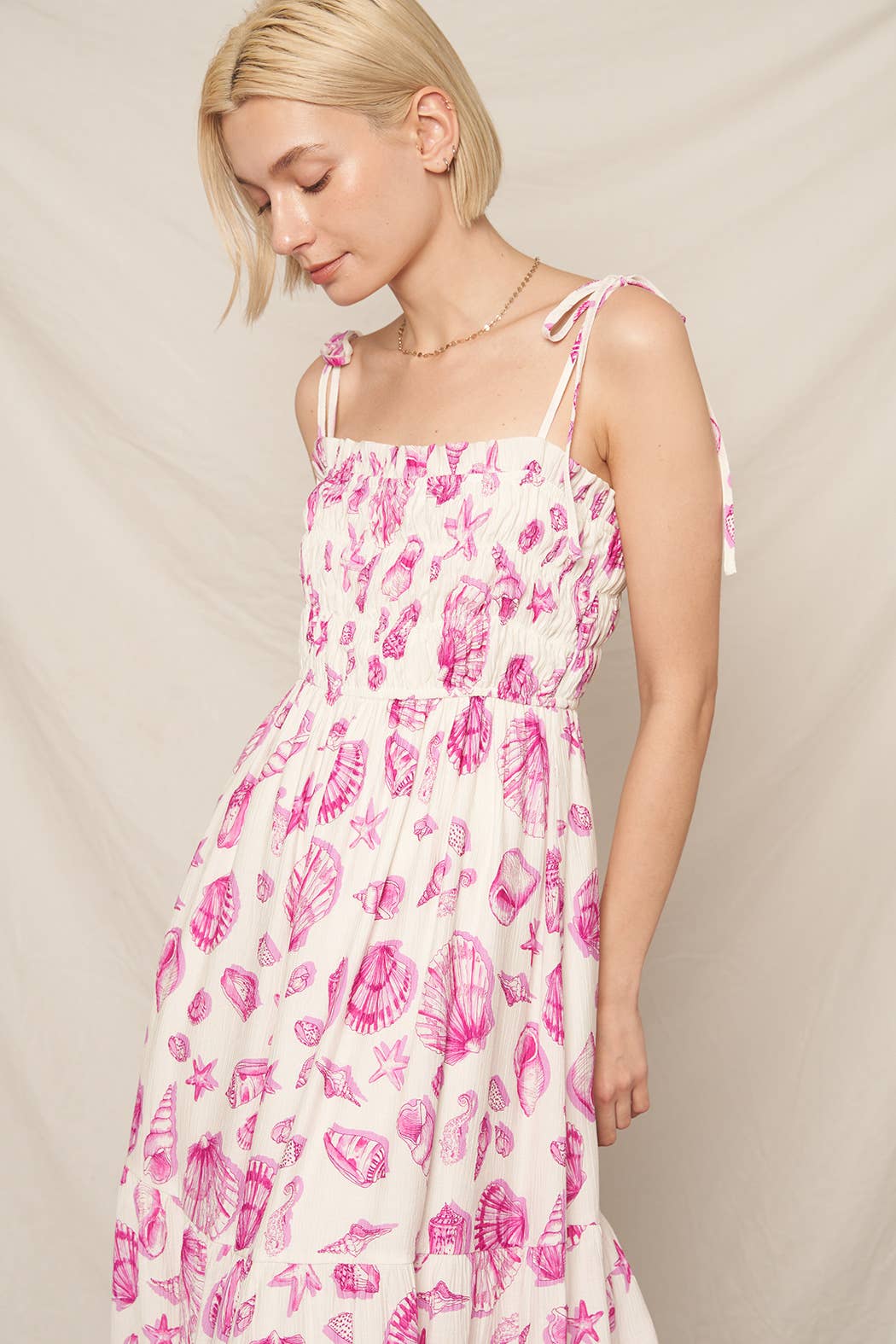 Coastal Kiss Seashell Midi Dress