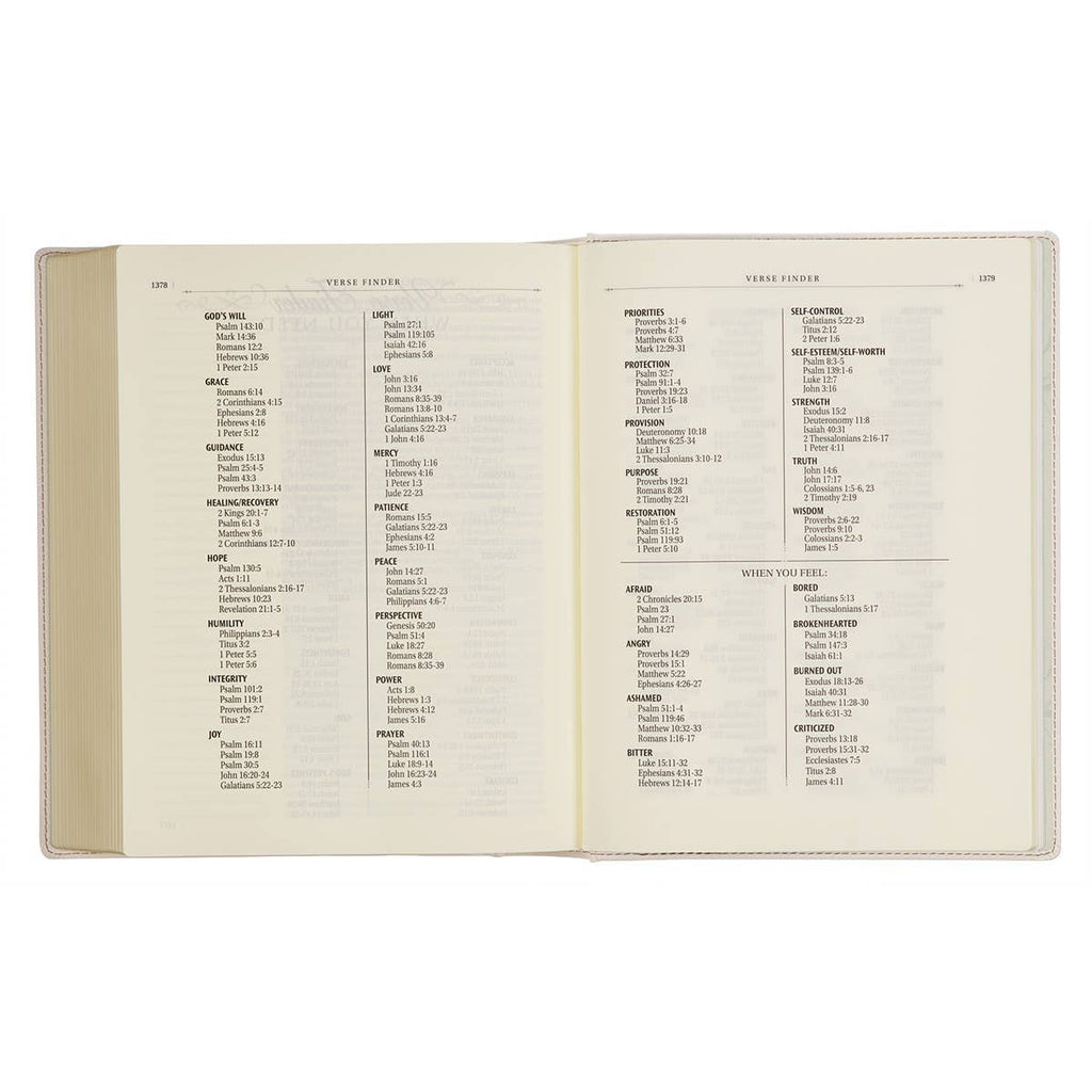 KJV Large Print Note-Taking Bible – White Floral Faux Leather