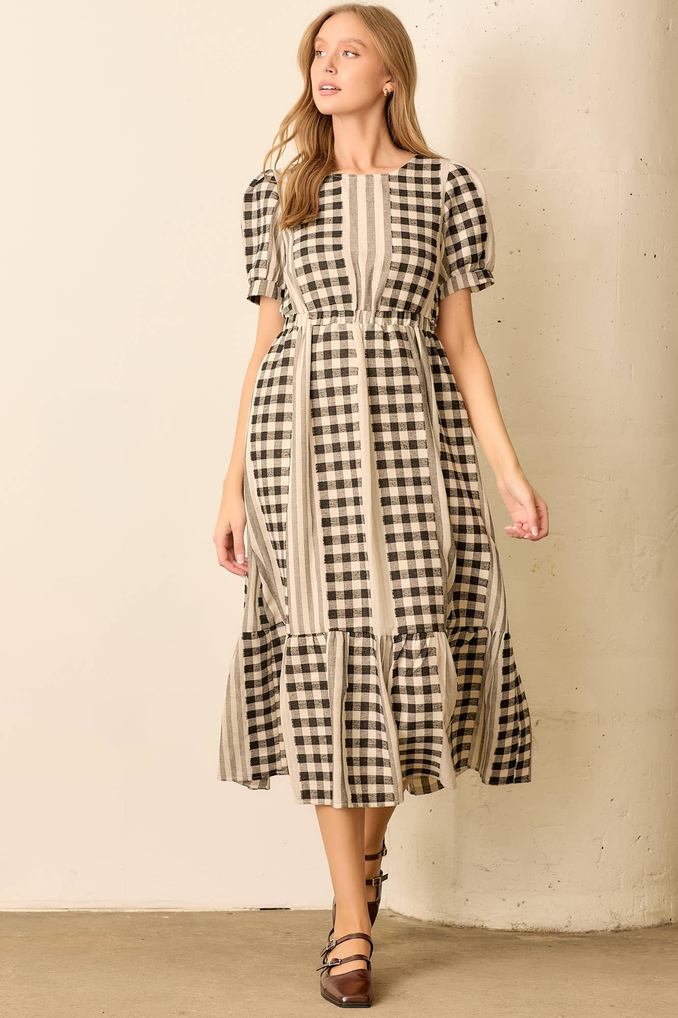 Meadow Check Maxi Dress