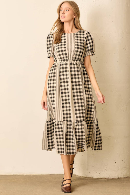 Meadow Check Maxi Dress