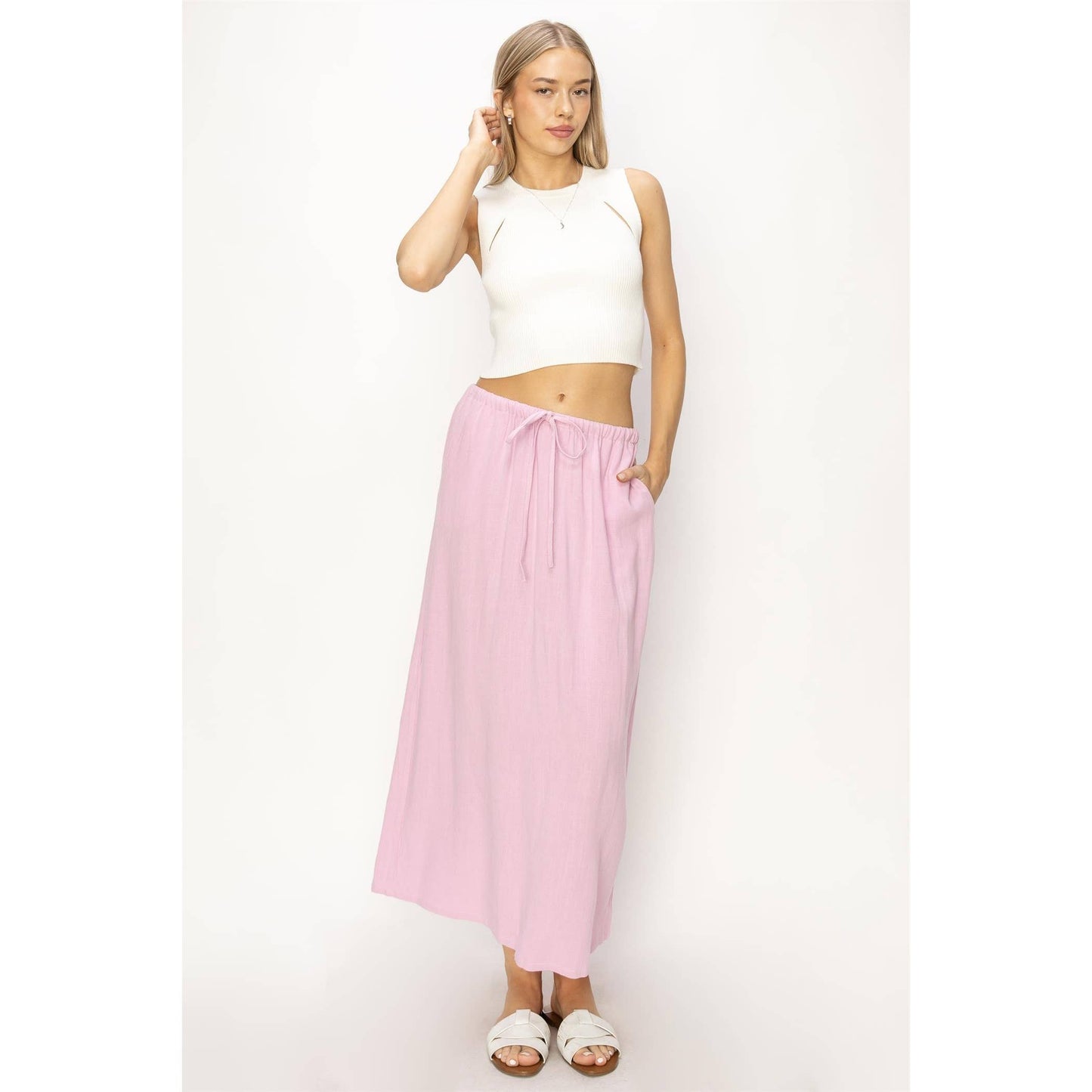 Linen Midi Skirt