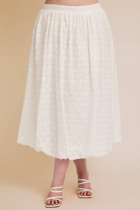 Eyelet Bubble Maxi Skirt