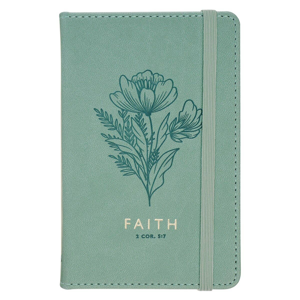 Faith Floral Faux Leather Notebook – Small