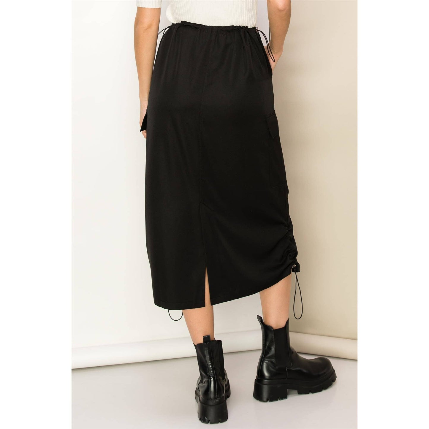 Parachute Drawstring Cargo Skirt