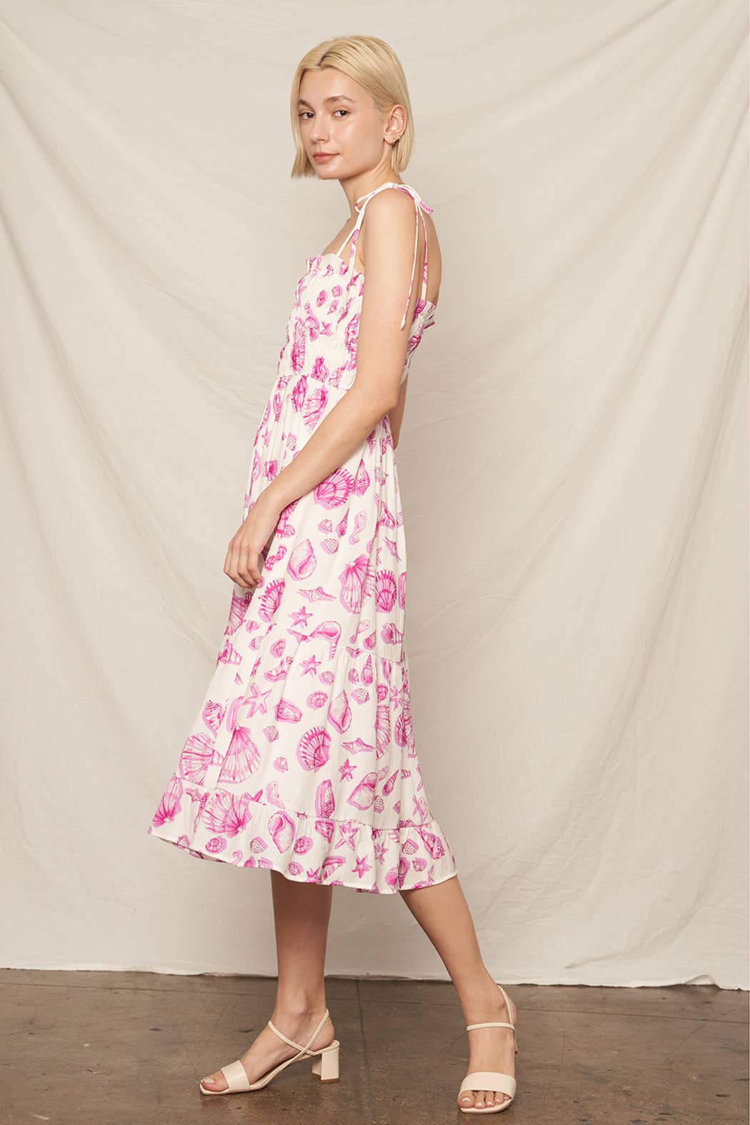 Coastal Kiss Seashell Midi Dress