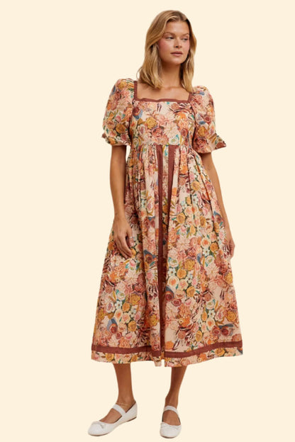 Hope Floral Square Neck Dress