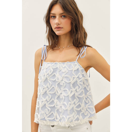 Azure Bloom 3D Lace Cropped