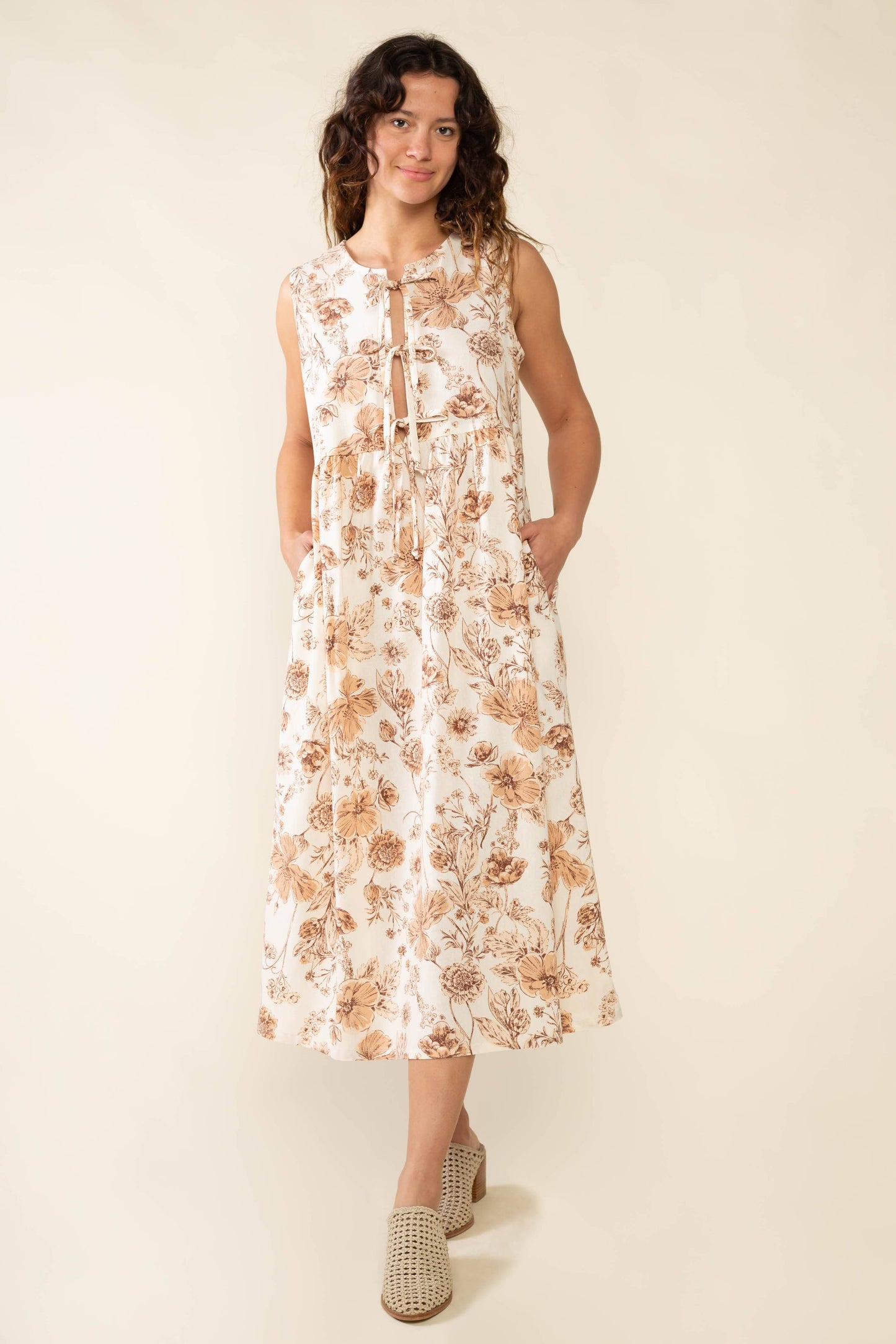 Sonoma Floral Tie Midi Dress