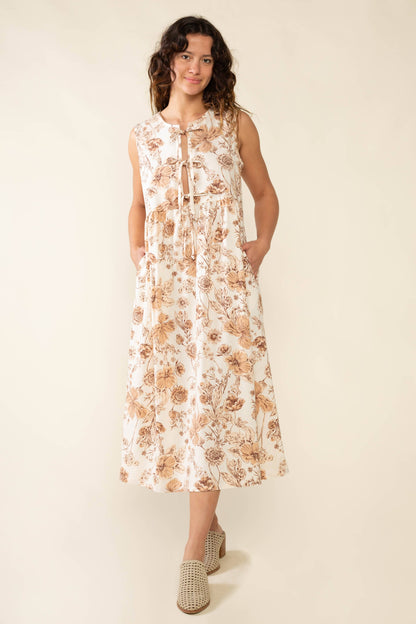 Sonoma Floral Tie Midi Dress