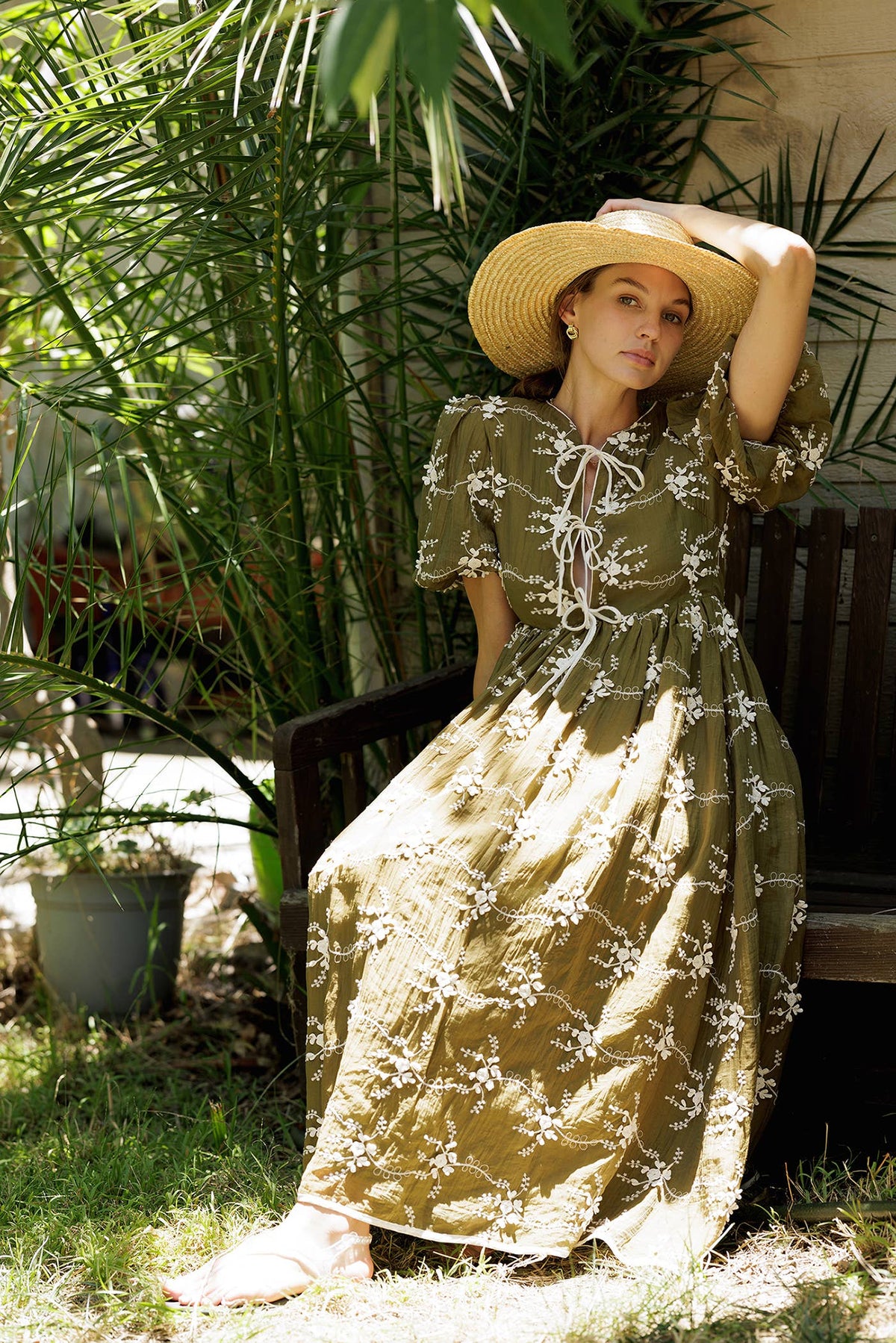 Vintage Embroidered Midi Dress