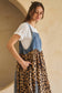 Denim Leopard Overall Dress