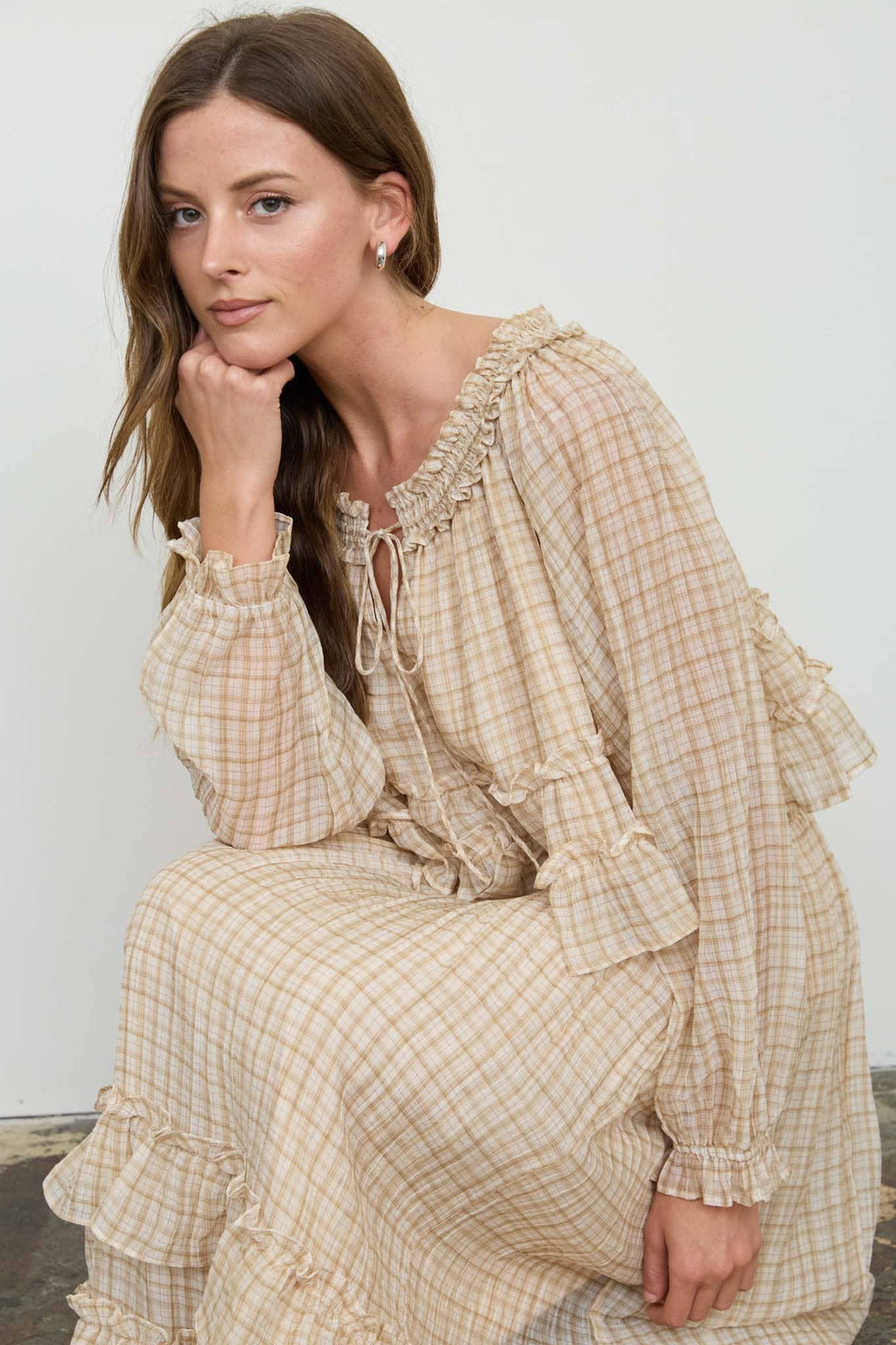 Maddy Plaid Puff Sleeve Top