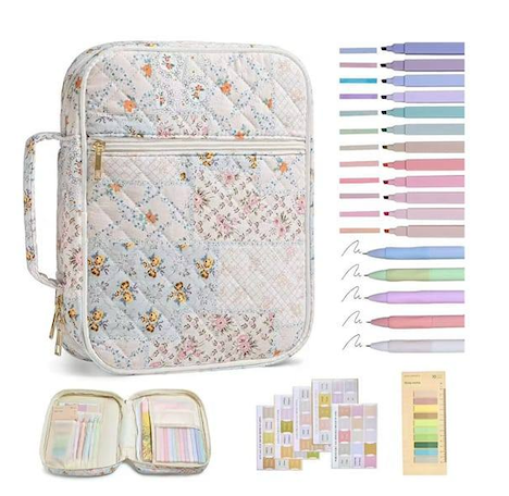 Bible Cover Green/Pink Floral