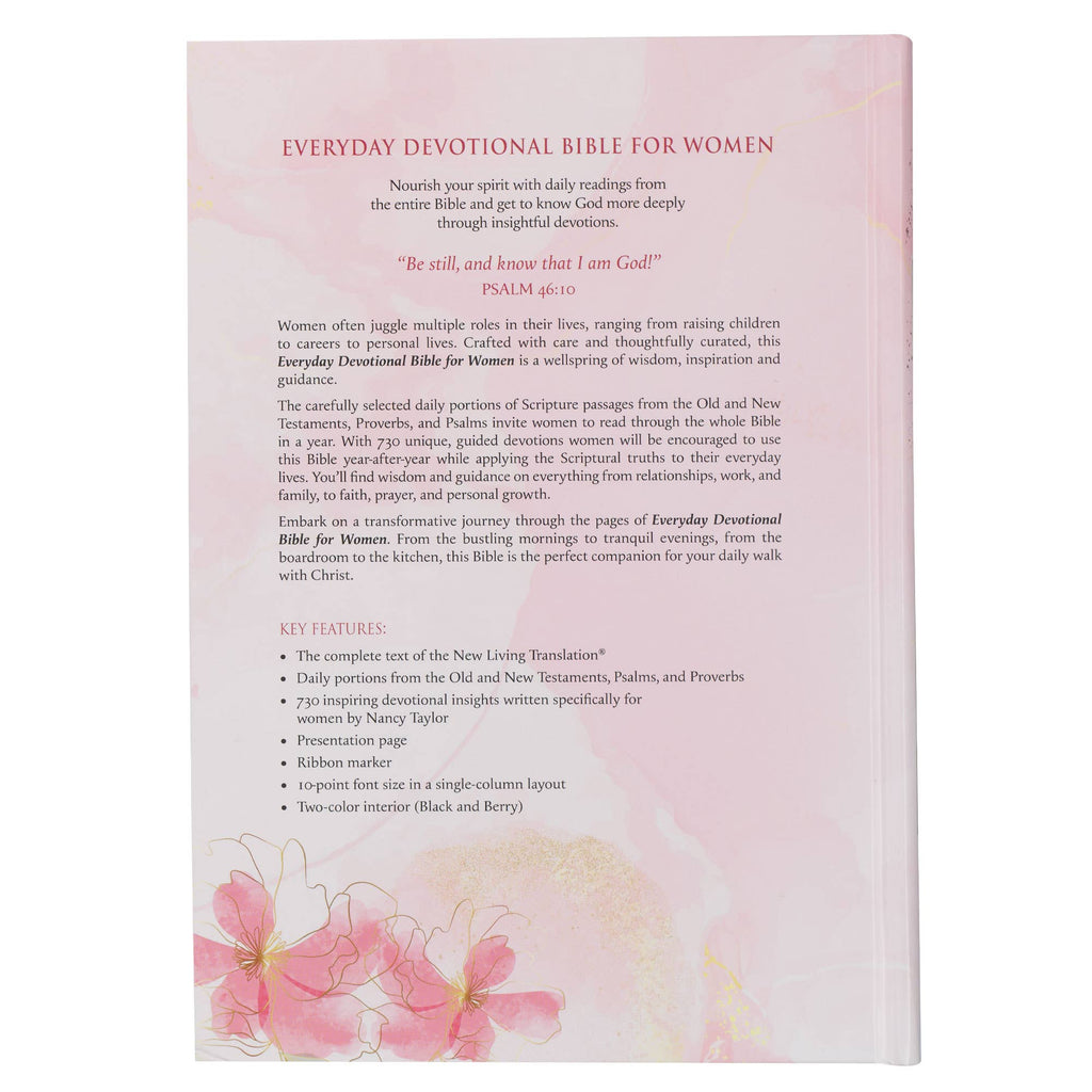 NLT Devotional Bible - Pink