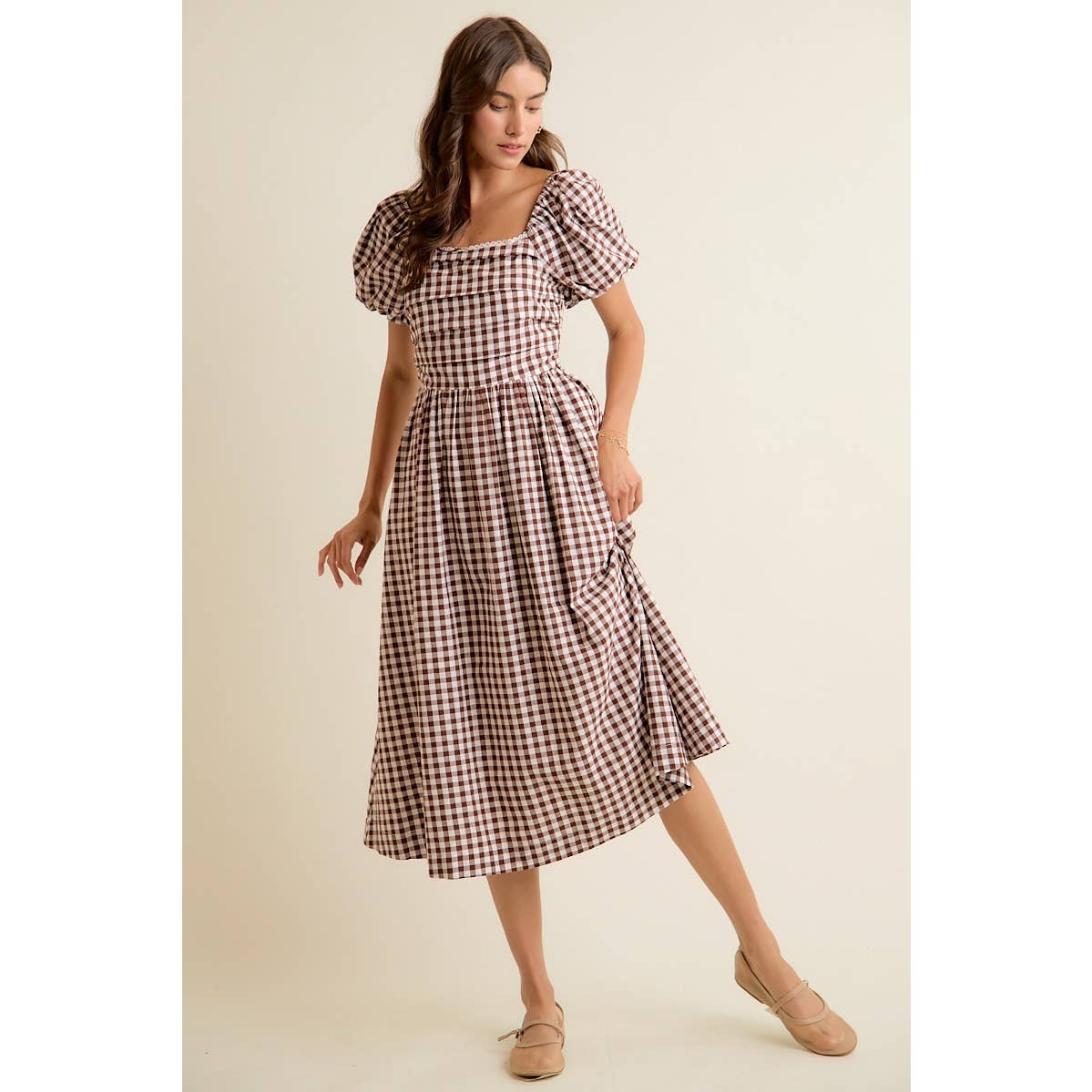 Eloise Gingham Midi Dress