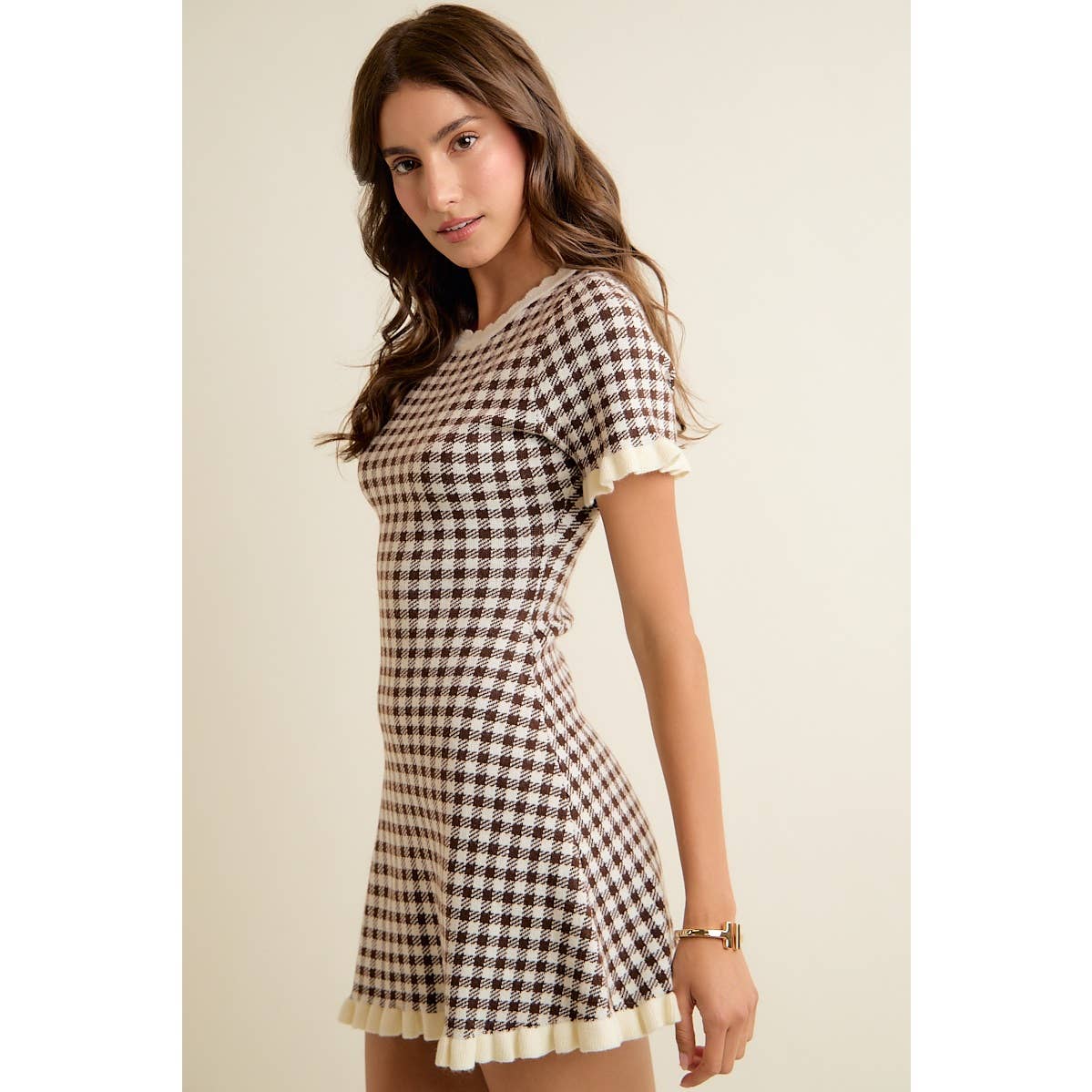 Maison Gingham Sweater Dress