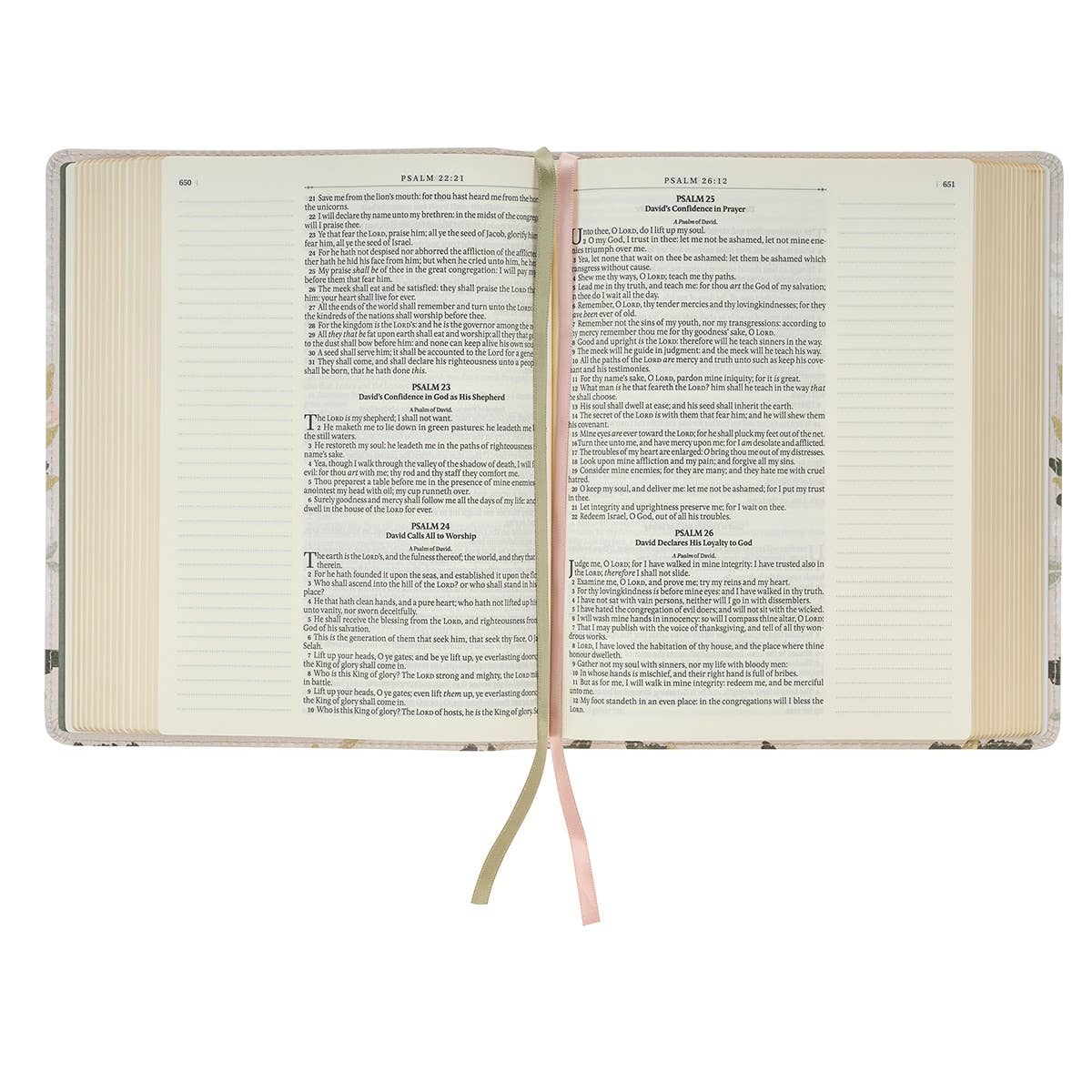 KJV Note-Taking Bible – Floral Faux Leather, Ps 91:4