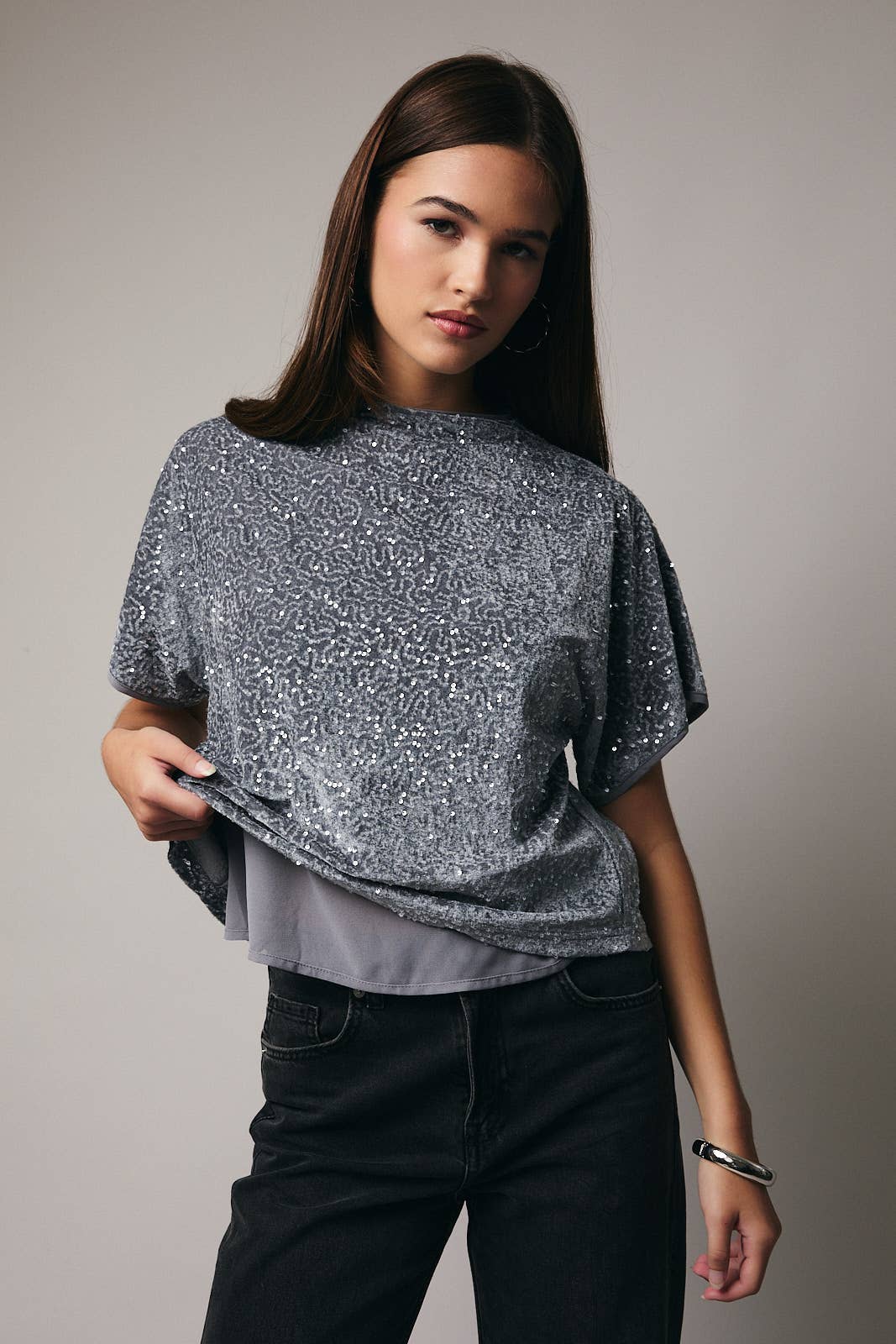 Sequin Velvet Top