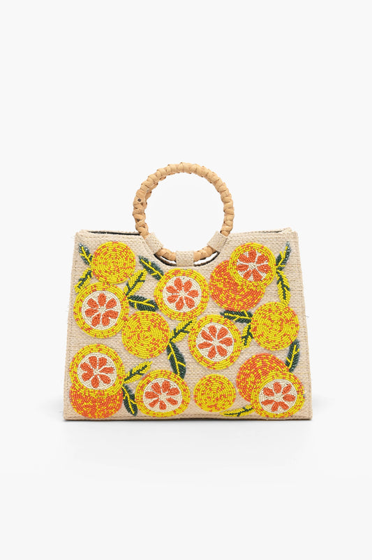 Citrus Crush Beaded Shoulder Bag