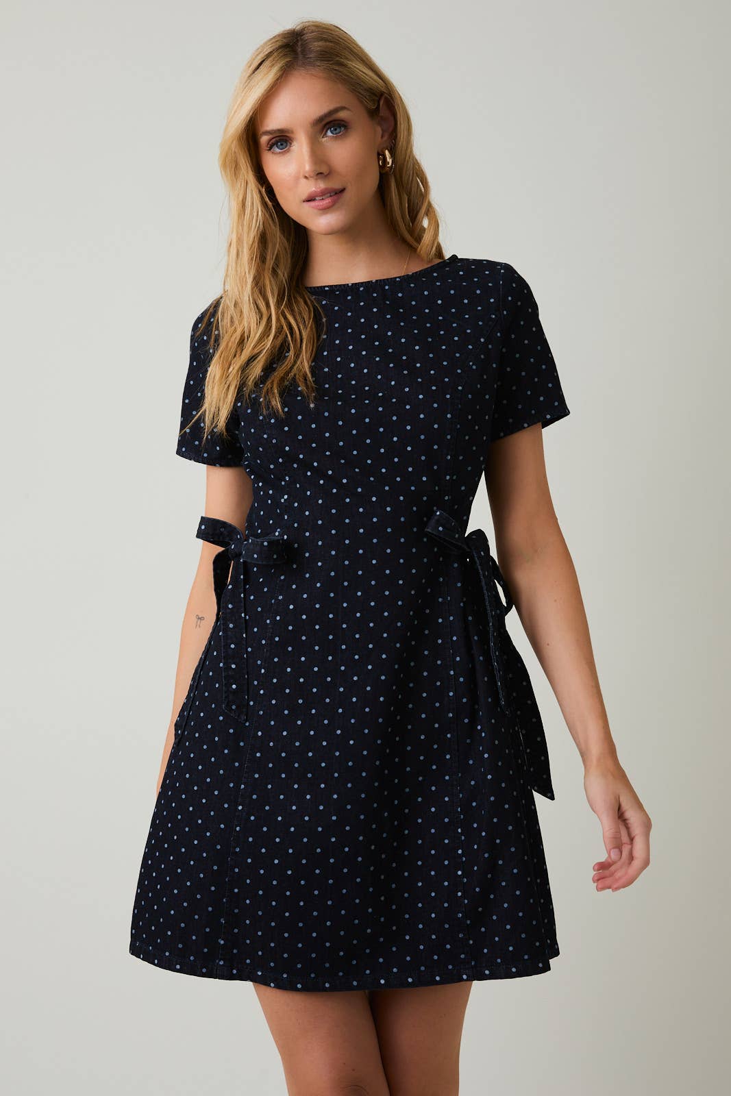 Indigo Side Ties Dress
