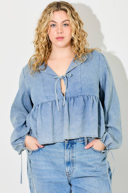 Willow Tie-Front Ruffle Top